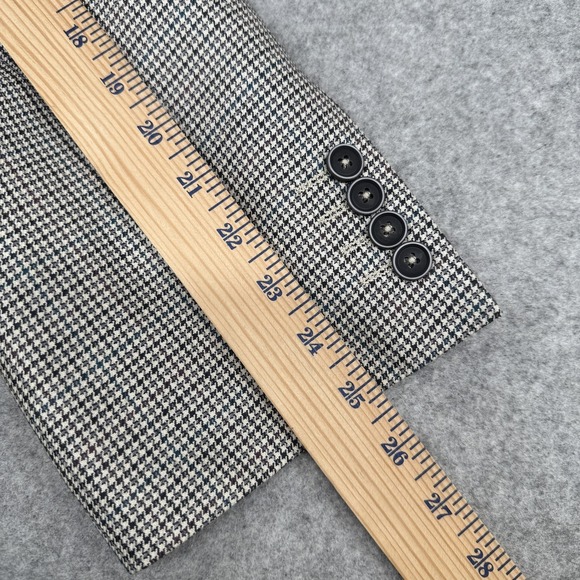 Marc Martin Silk Wool Herringbone Blazer 48R Sport Coat 2 Button Jacket - Picture 10 of 11